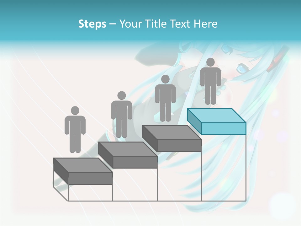 A Woman With Blue Hair Is Posing For A Picture PowerPoint Template