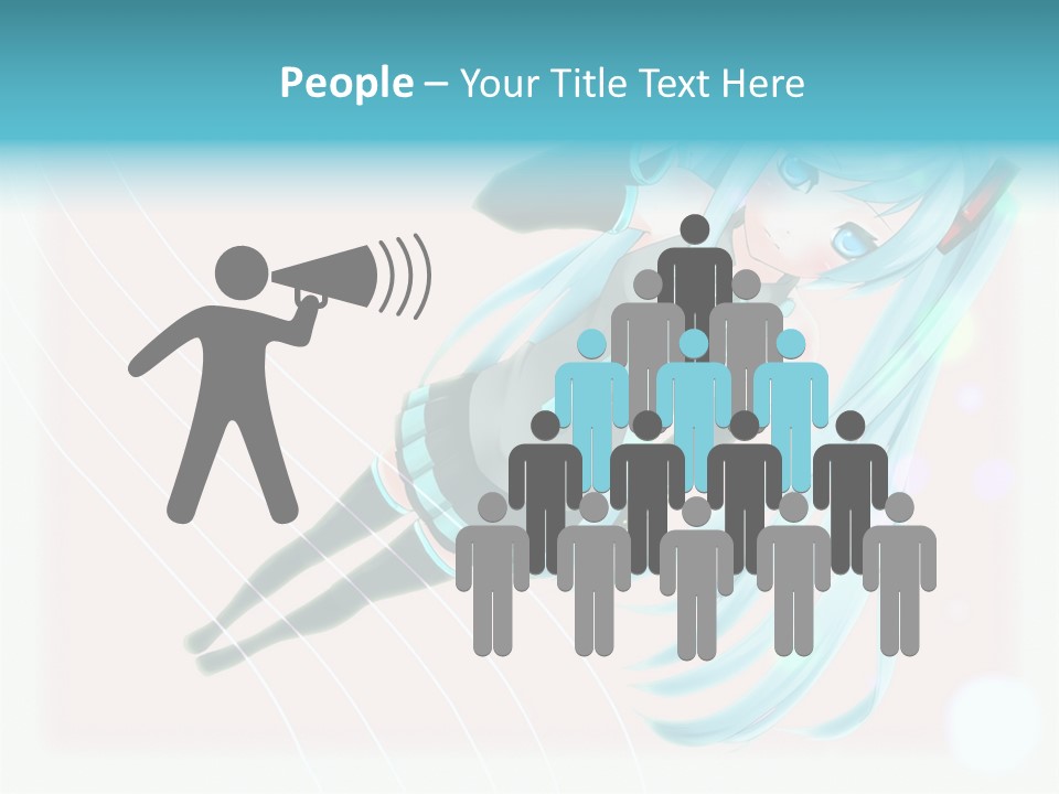 A Woman With Blue Hair Is Posing For A Picture PowerPoint Template