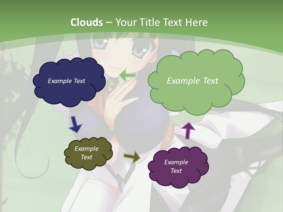 A Girl In A Purple Dress Sitting On The Ground PowerPoint Template