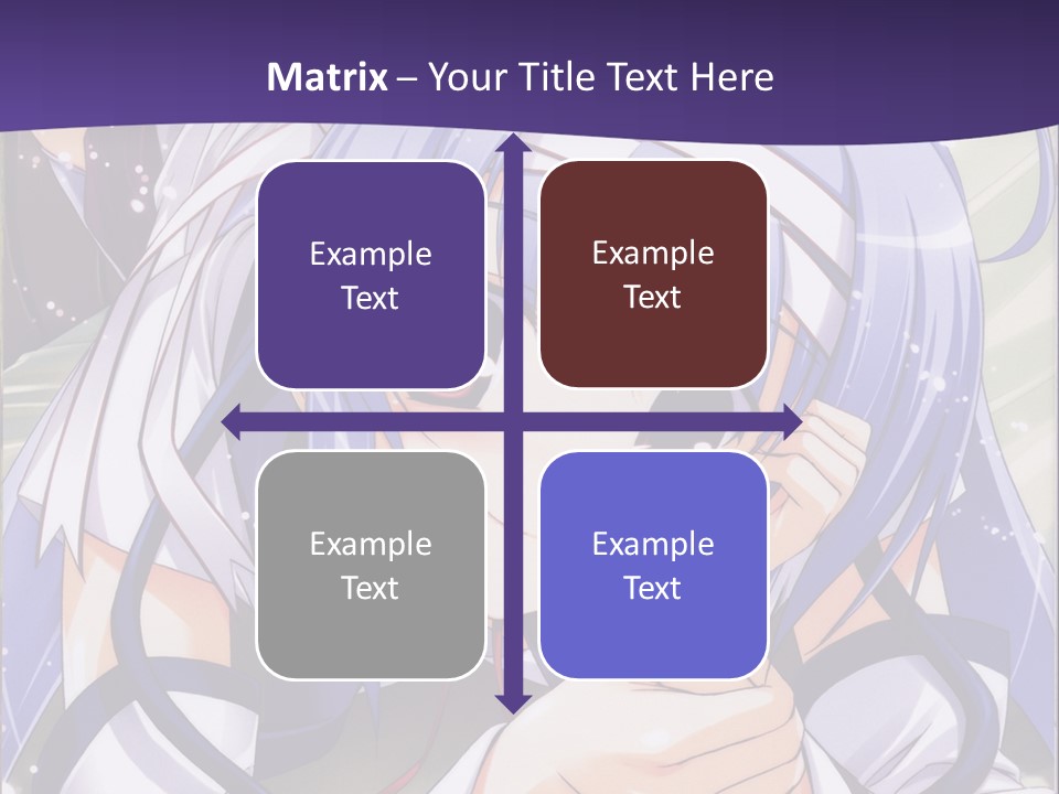 A Girl With Blue Hair And A Purple Background With The Words Name Of Presentation Company PowerPoint Template