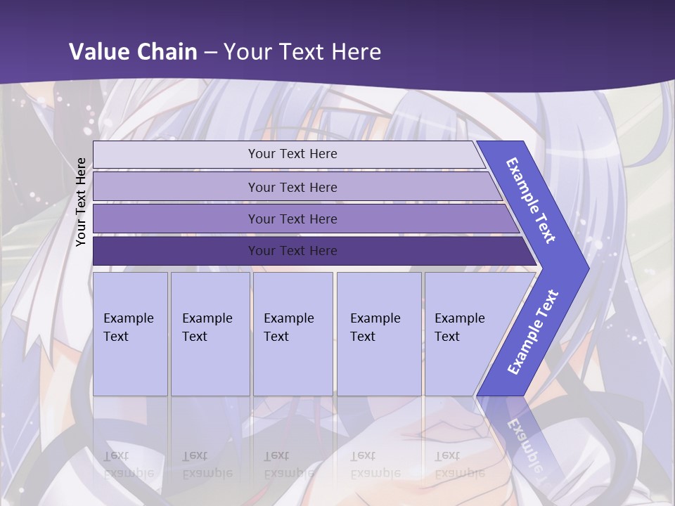 A Girl With Blue Hair And A Purple Background With The Words Name Of Presentation Company PowerPoint Template