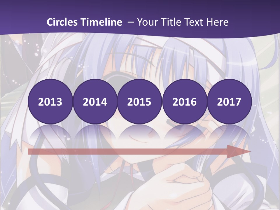 A Girl With Blue Hair And A Purple Background With The Words Name Of Presentation Company PowerPoint Template