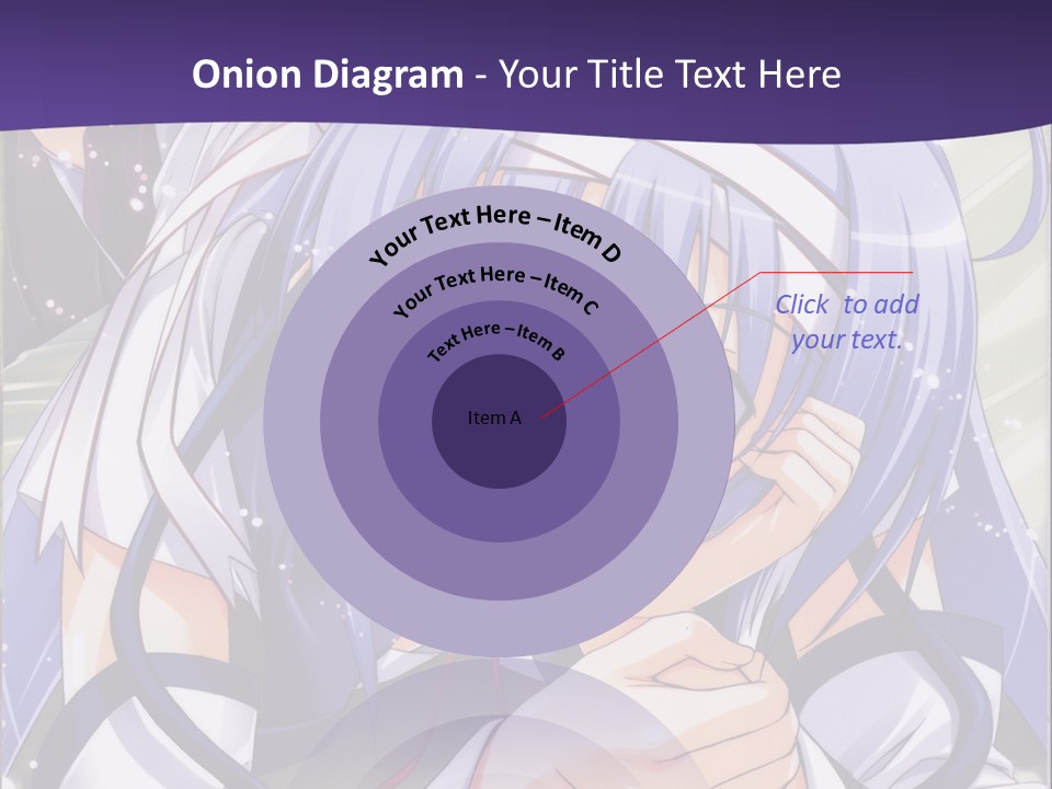 A Girl With Blue Hair And A Purple Background With The Words Name Of Presentation Company PowerPoint Template