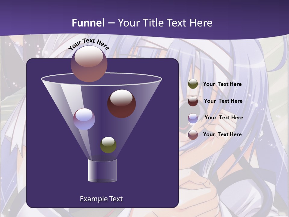 A Girl With Blue Hair And A Purple Background With The Words Name Of Presentation Company PowerPoint Template