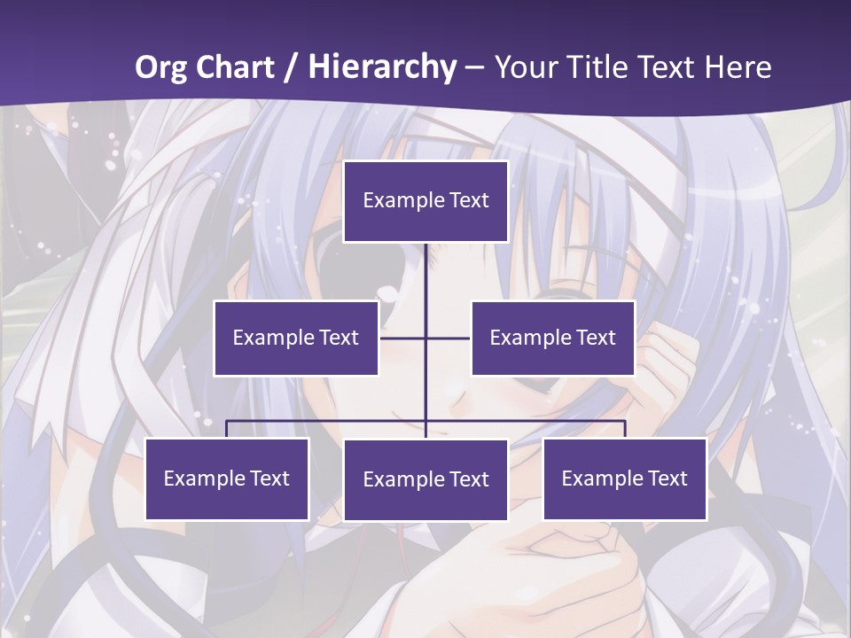 A Girl With Blue Hair And A Purple Background With The Words Name Of Presentation Company PowerPoint Template