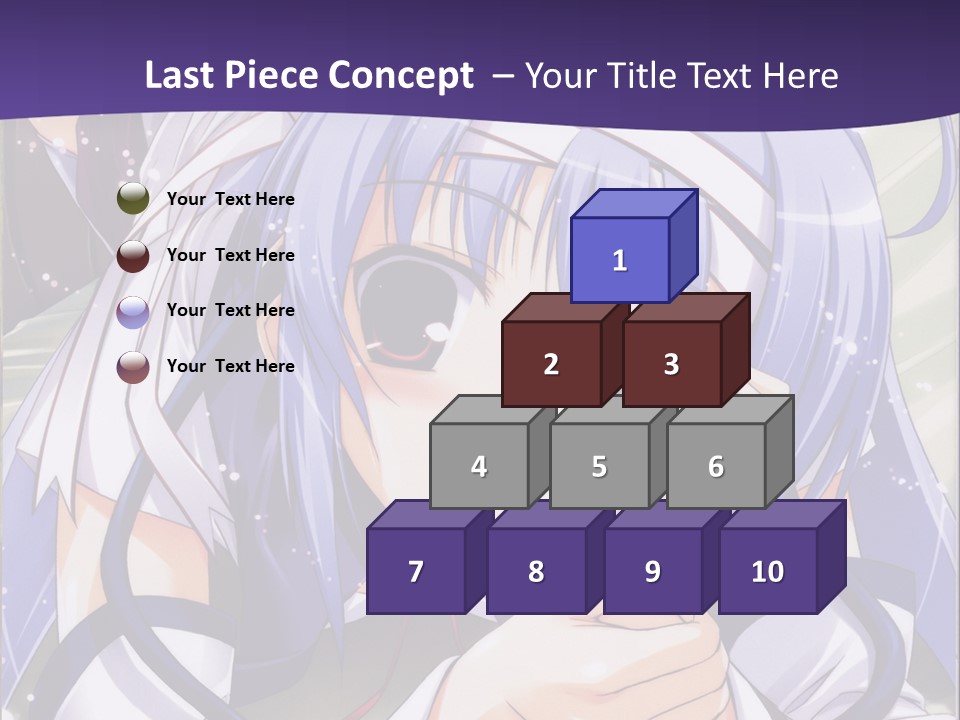 A Girl With Blue Hair And A Purple Background With The Words Name Of Presentation Company PowerPoint Template