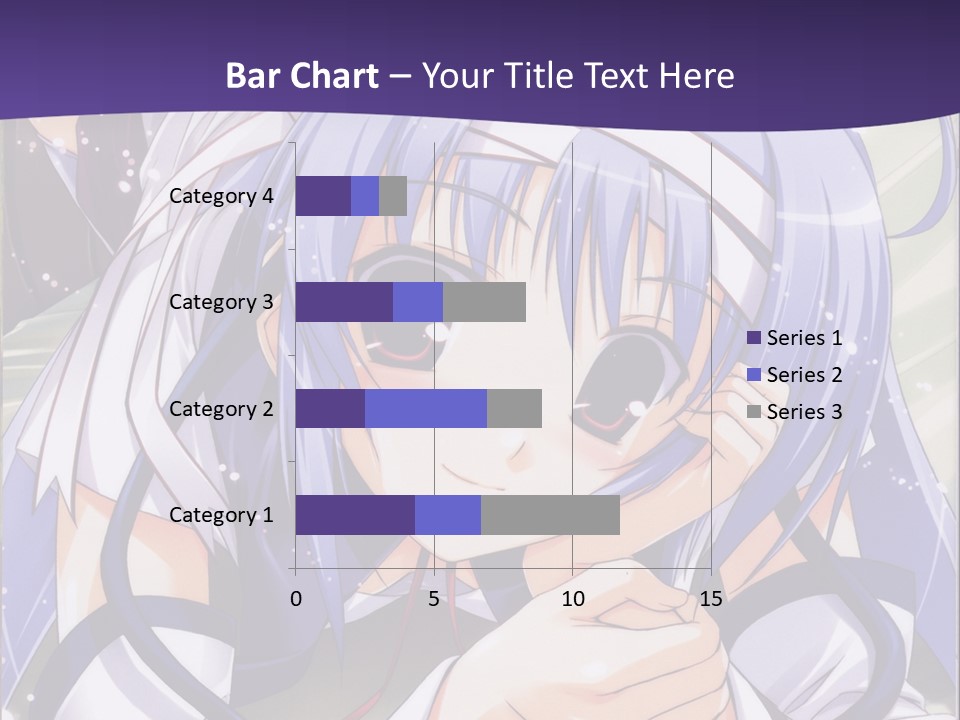 A Girl With Blue Hair And A Purple Background With The Words Name Of Presentation Company PowerPoint Template