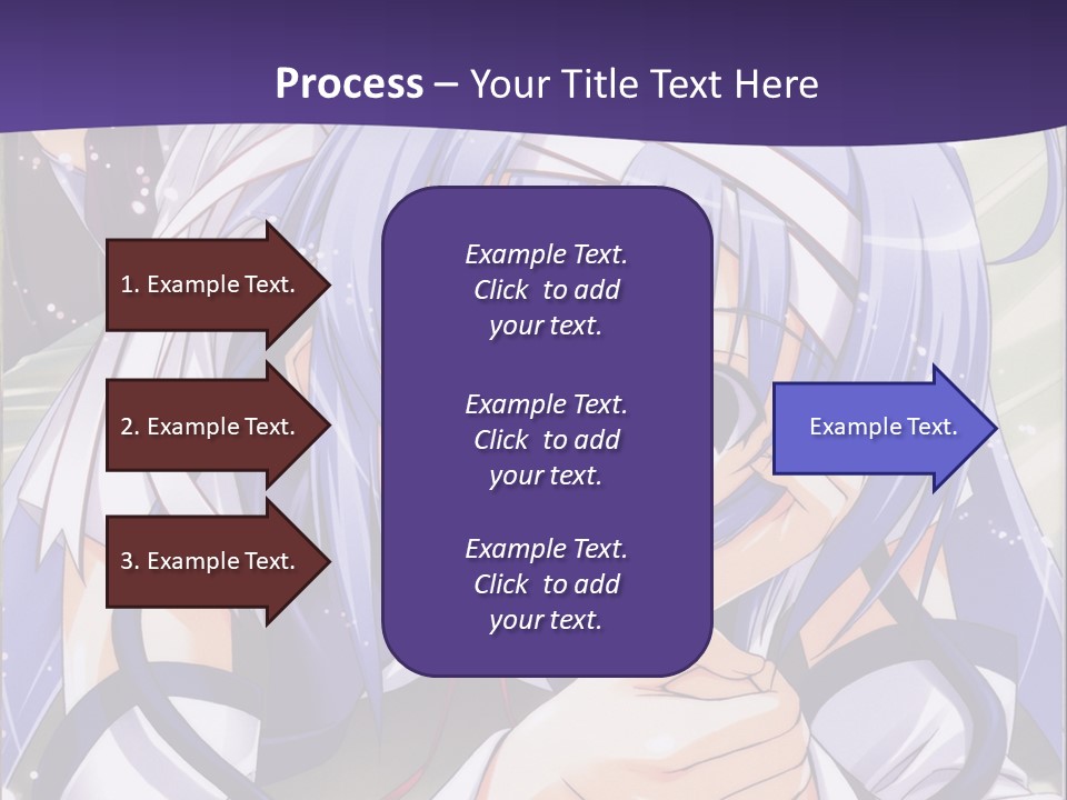 A Girl With Blue Hair And A Purple Background With The Words Name Of Presentation Company PowerPoint Template