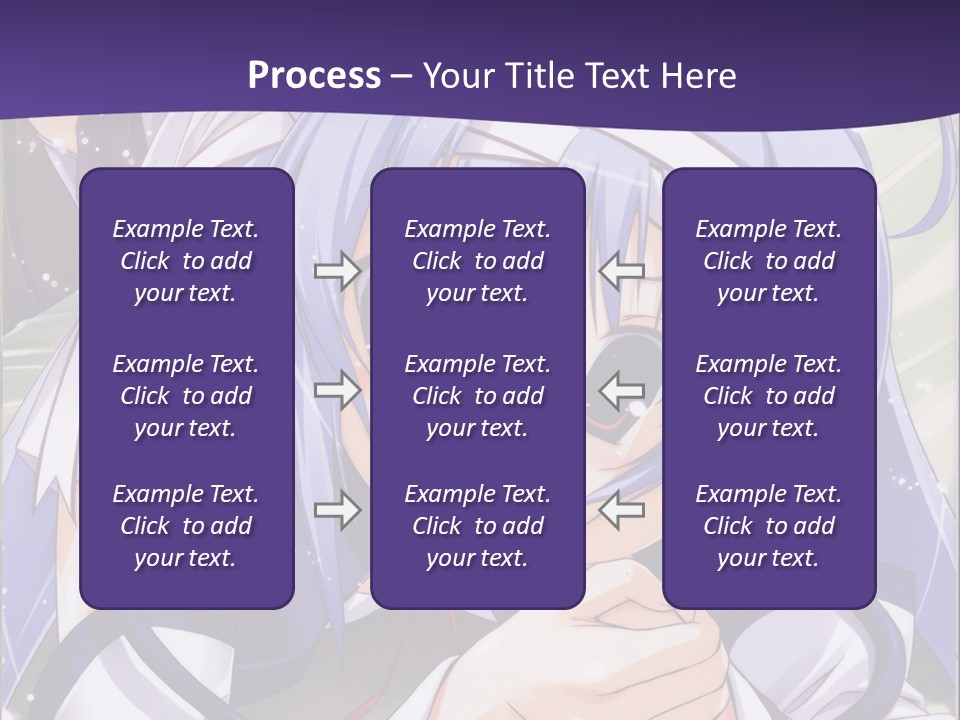 A Girl With Blue Hair And A Purple Background With The Words Name Of Presentation Company PowerPoint Template