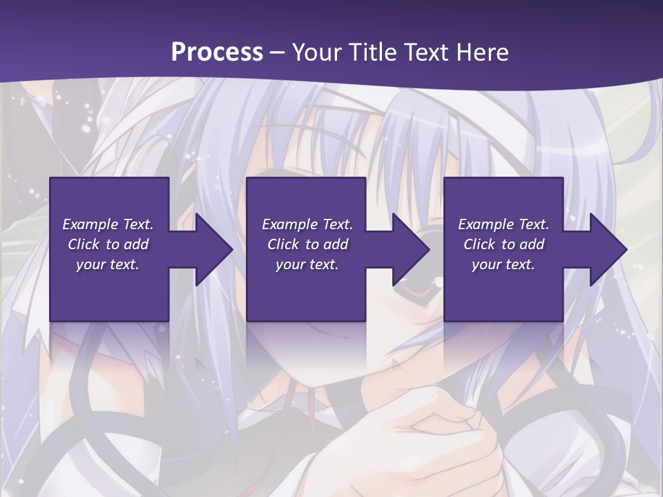 A Girl With Blue Hair And A Purple Background With The Words Name Of Presentation Company PowerPoint Template