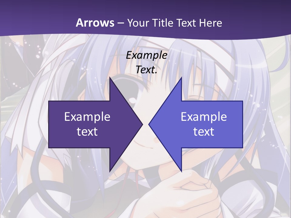 A Girl With Blue Hair And A Purple Background With The Words Name Of Presentation Company PowerPoint Template