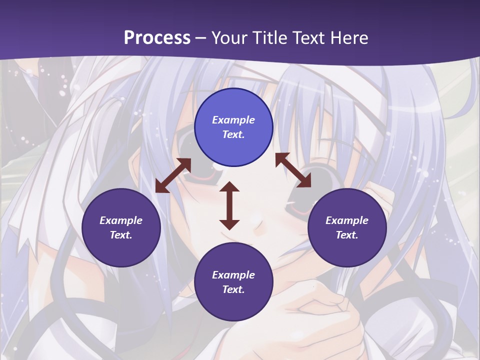 A Girl With Blue Hair And A Purple Background With The Words Name Of Presentation Company PowerPoint Template