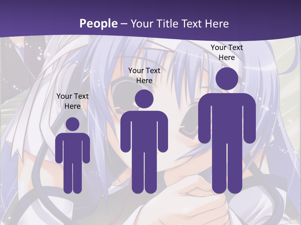 A Girl With Blue Hair And A Purple Background With The Words Name Of Presentation Company PowerPoint Template