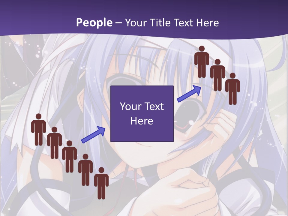 A Girl With Blue Hair And A Purple Background With The Words Name Of Presentation Company PowerPoint Template