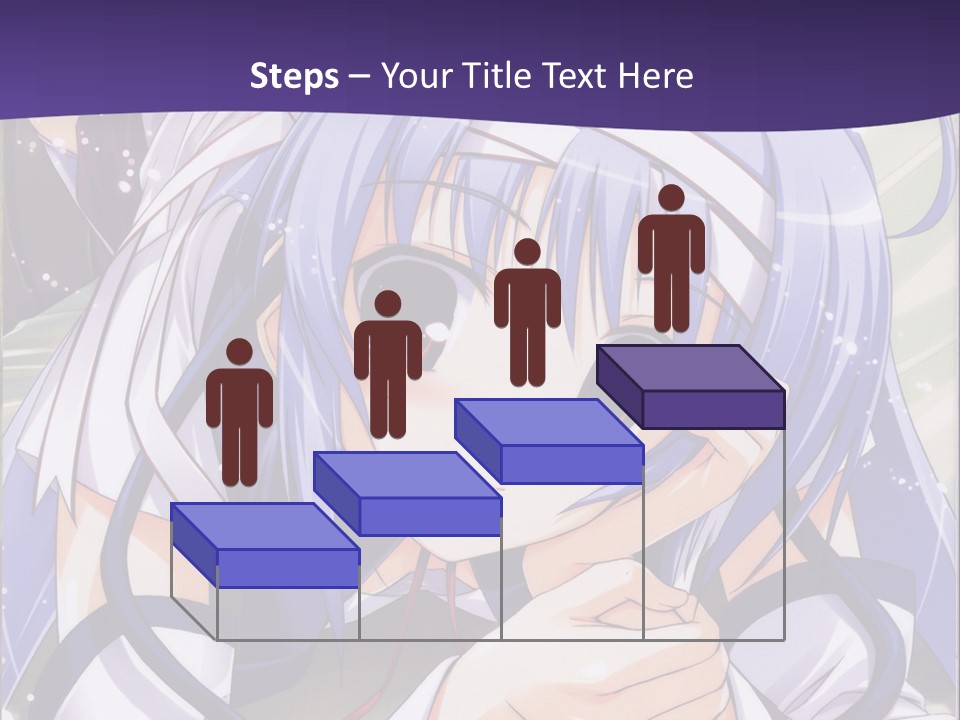 A Girl With Blue Hair And A Purple Background With The Words Name Of Presentation Company PowerPoint Template