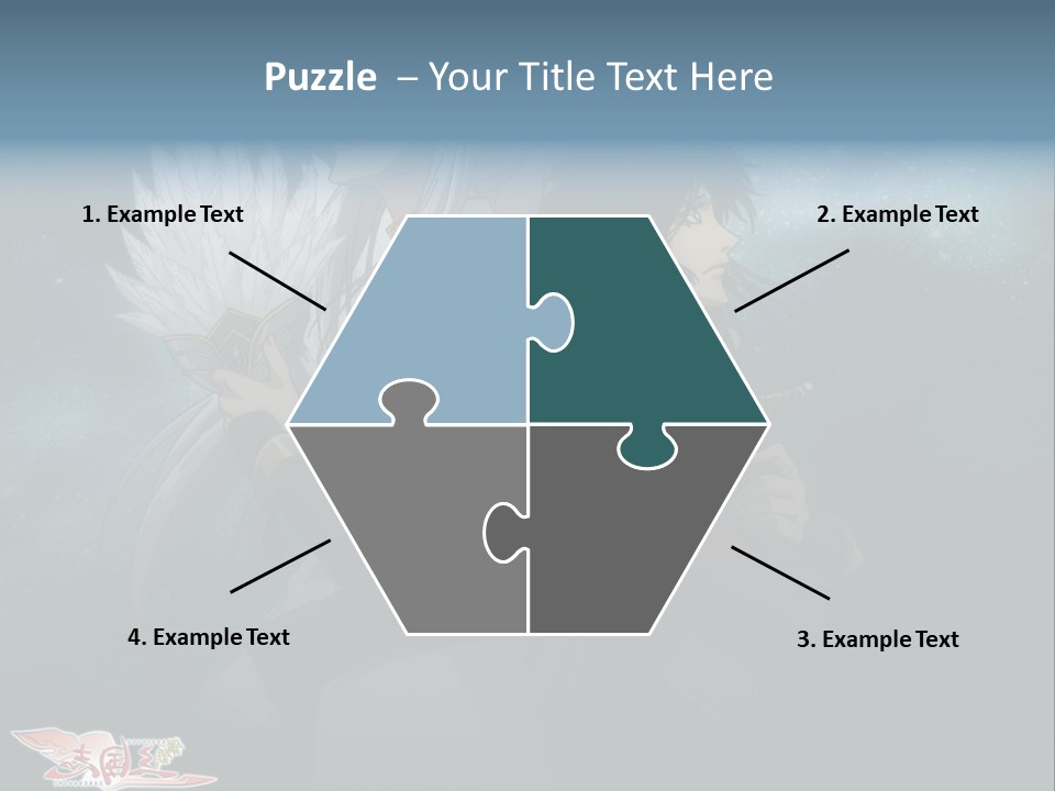 A Couple Of Anime Characters Standing Next To Each Other PowerPoint Template