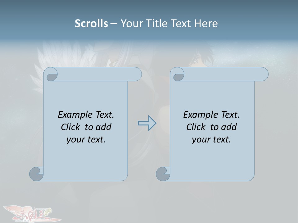 A Couple Of Anime Characters Standing Next To Each Other PowerPoint Template