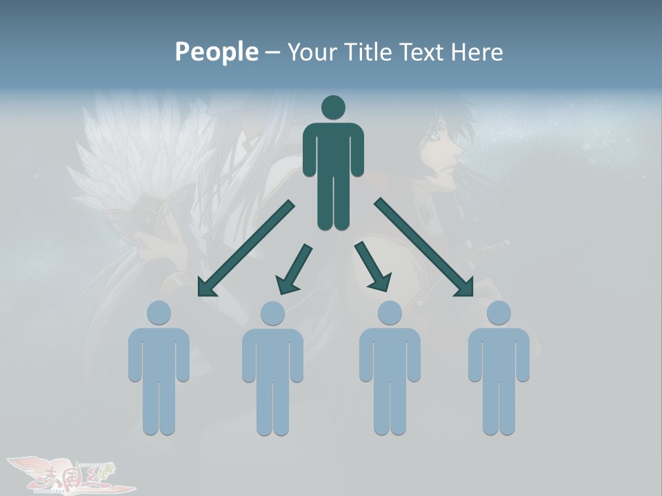 A Couple Of Anime Characters Standing Next To Each Other PowerPoint Template
