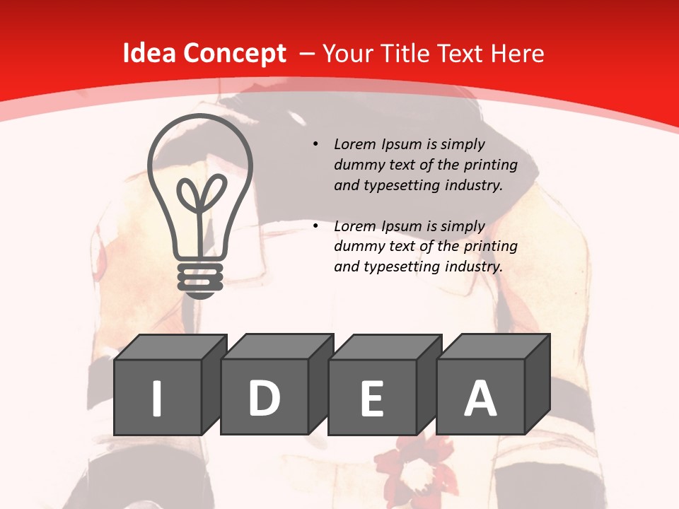 A Woman With White Hair And Black Gloves Is Standing In Front Of A Red Background PowerPoint Template