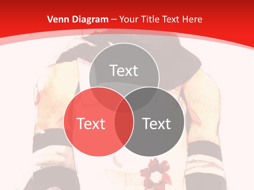 A Woman With White Hair And Black Gloves Is Standing In Front Of A Red Background PowerPoint Template