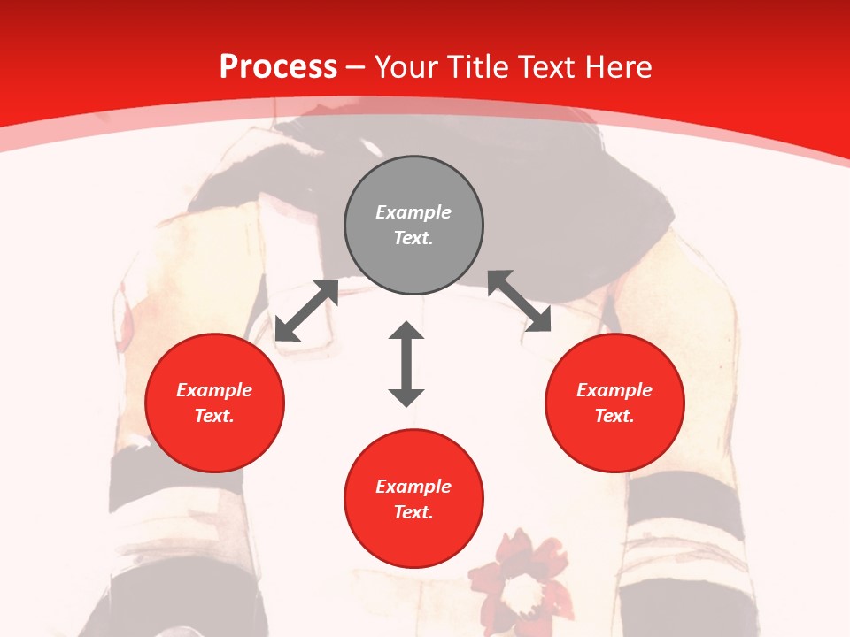 A Woman With White Hair And Black Gloves Is Standing In Front Of A Red Background PowerPoint Template