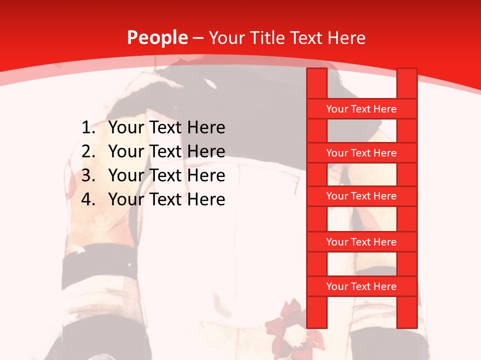 A Woman With White Hair And Black Gloves Is Standing In Front Of A Red Background PowerPoint Template