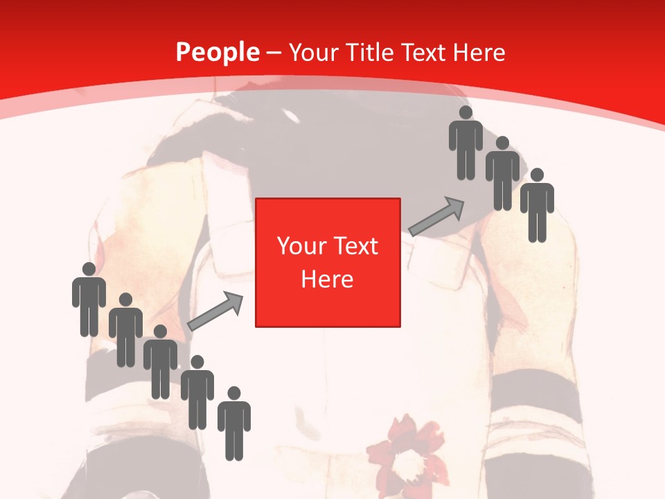A Woman With White Hair And Black Gloves Is Standing In Front Of A Red Background PowerPoint Template