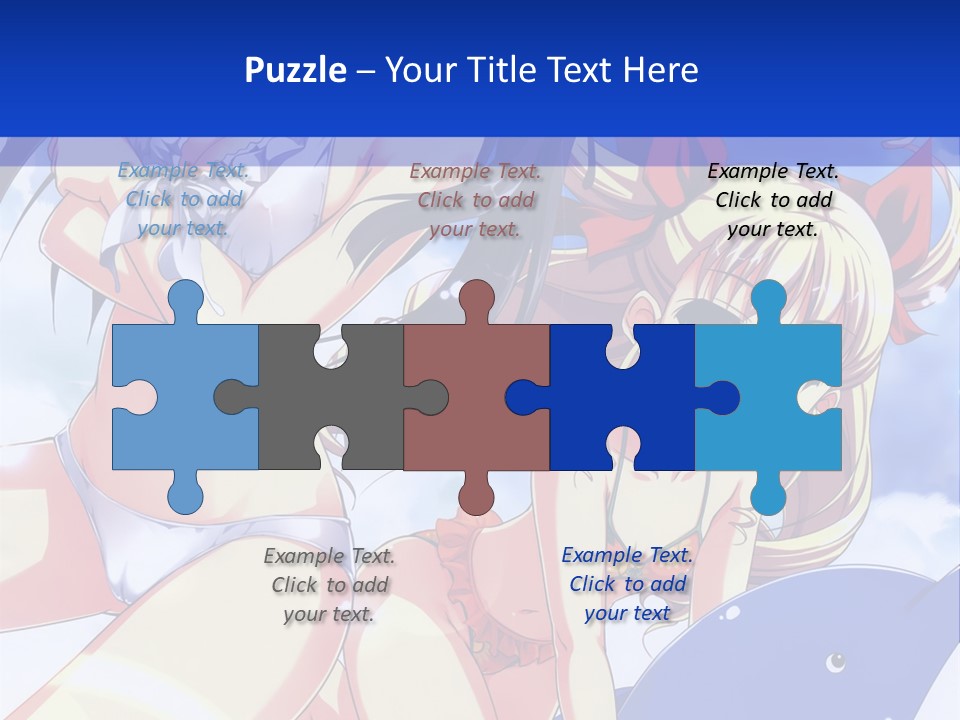 A Girl And A Boy In The Water With A Sky Background PowerPoint Template