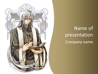 A Man In A Priest Outfit Holding A Cross Powerpoint Presentation PowerPoint Template