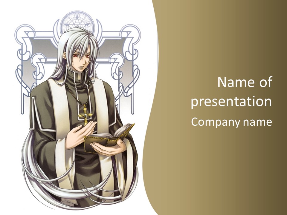 A Man In A Priest Outfit Holding A Cross Powerpoint Presentation PowerPoint Template