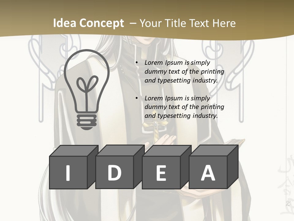 A Man In A Priest Outfit Holding A Cross Powerpoint Presentation PowerPoint Template