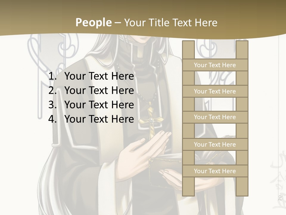 A Man In A Priest Outfit Holding A Cross Powerpoint Presentation PowerPoint Template