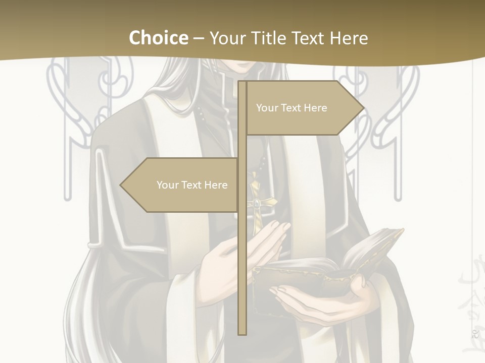 A Man In A Priest Outfit Holding A Cross Powerpoint Presentation PowerPoint Template