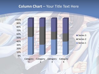 A Couple Of Anime Characters Hugging In Front Of A Blue Background PowerPoint Template