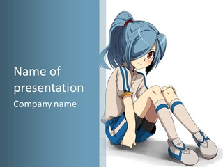 A Girl Sitting On The Ground With Her Legs Crossed PowerPoint Template