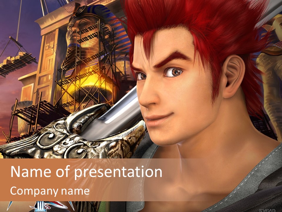 A Young Man With Red Hair Is Looking At The Camera PowerPoint Template