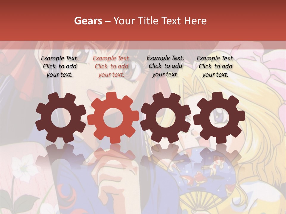 A Couple Of Anime Characters Standing Next To Each Other PowerPoint Template