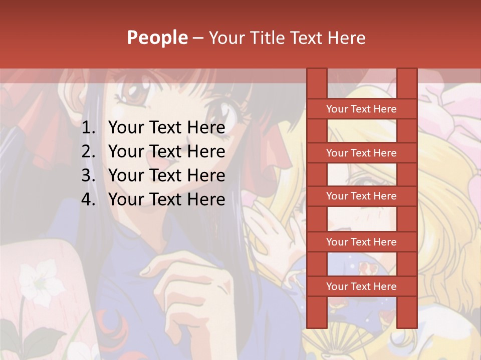 A Couple Of Anime Characters Standing Next To Each Other PowerPoint Template