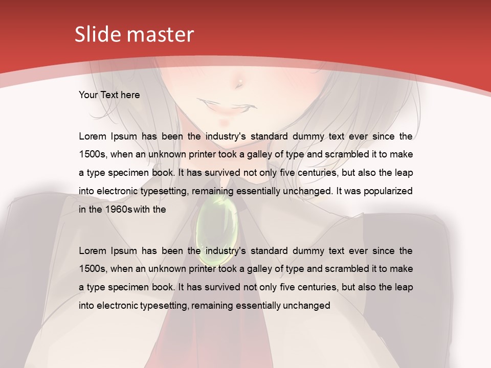 A Woman With A Red Tie And A White Shirt PowerPoint Template