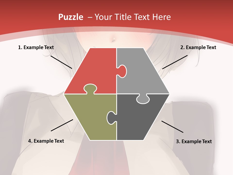 A Woman With A Red Tie And A White Shirt PowerPoint Template