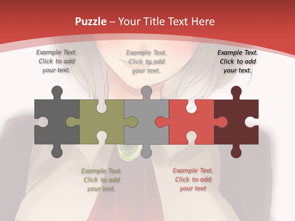 A Woman With A Red Tie And A White Shirt PowerPoint Template
