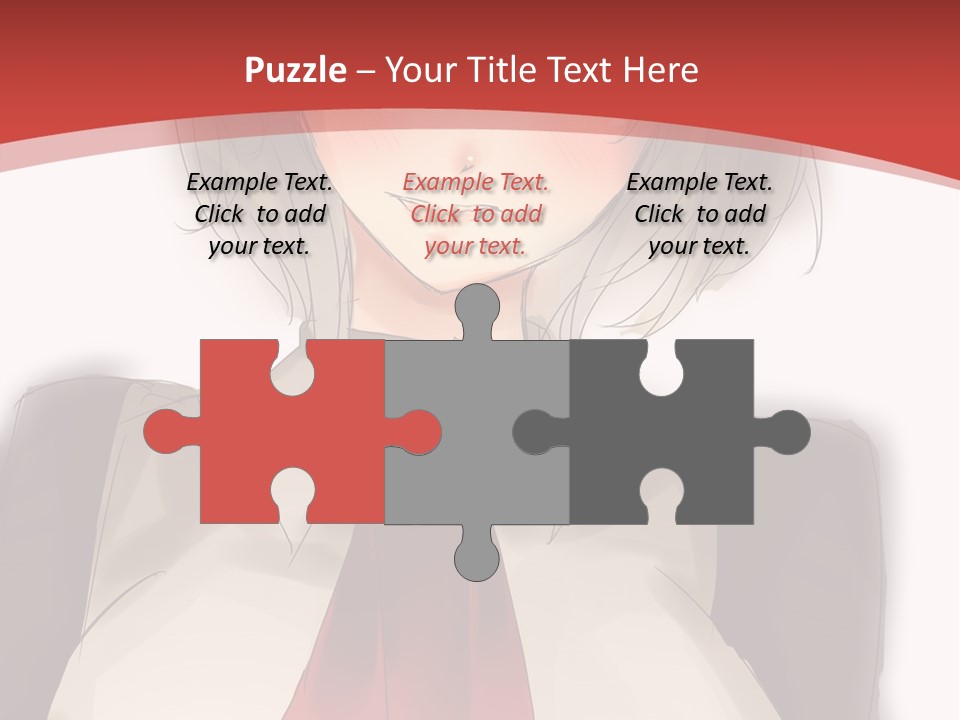 A Woman With A Red Tie And A White Shirt PowerPoint Template