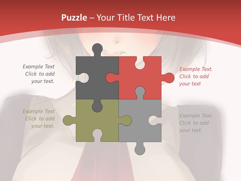 A Woman With A Red Tie And A White Shirt PowerPoint Template