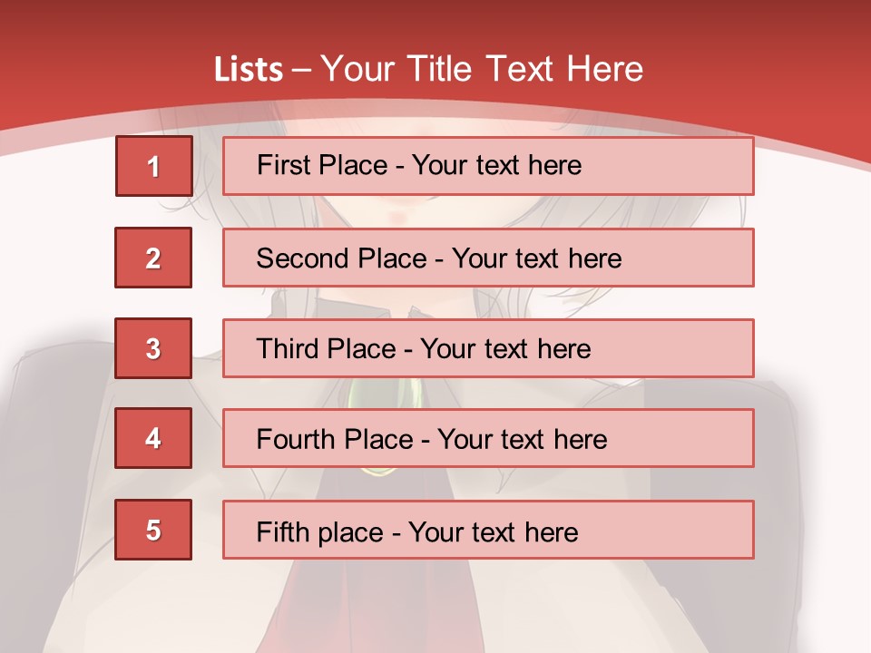 A Woman With A Red Tie And A White Shirt PowerPoint Template