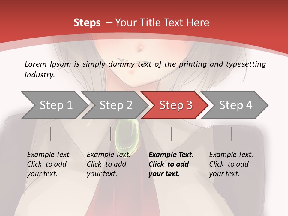 A Woman With A Red Tie And A White Shirt PowerPoint Template