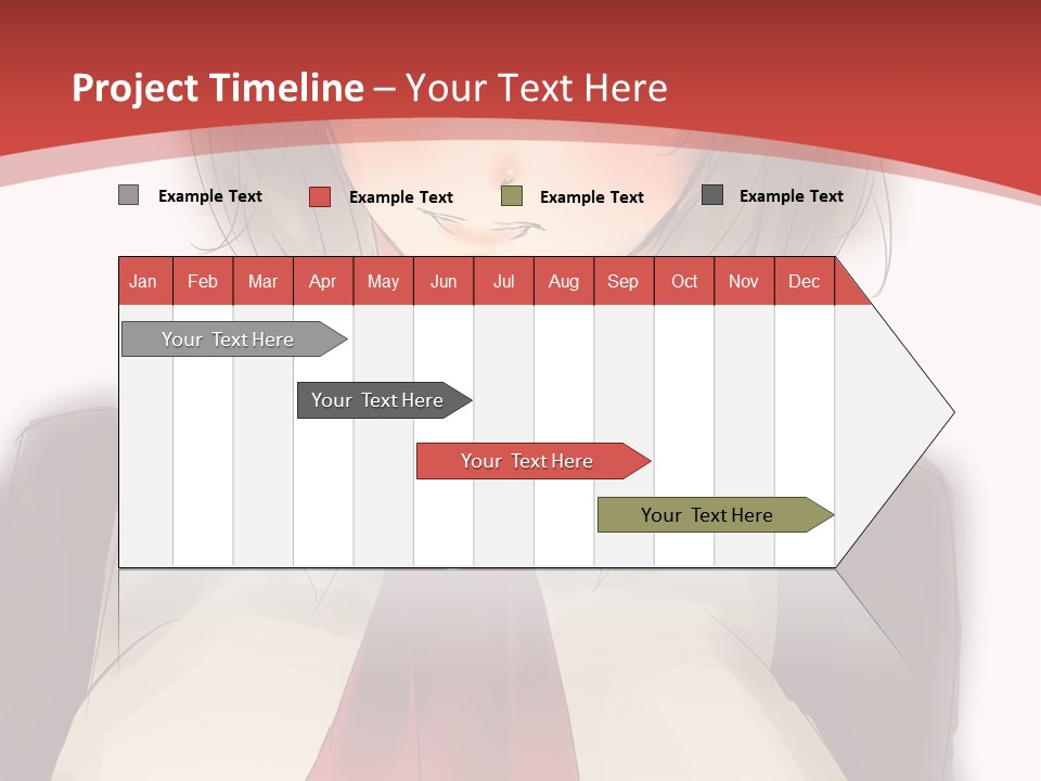 A Woman With A Red Tie And A White Shirt PowerPoint Template