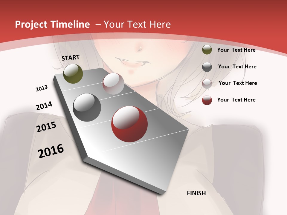 A Woman With A Red Tie And A White Shirt PowerPoint Template