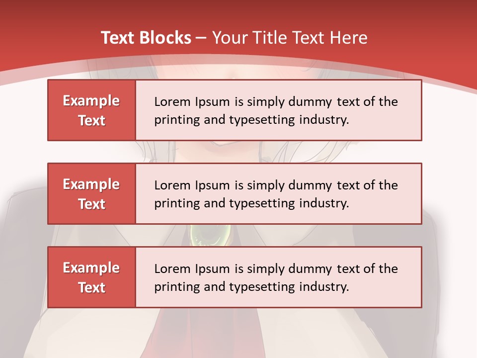 A Woman With A Red Tie And A White Shirt PowerPoint Template