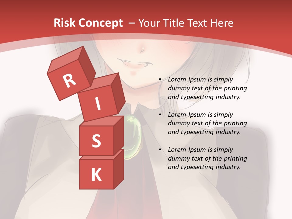 A Woman With A Red Tie And A White Shirt PowerPoint Template