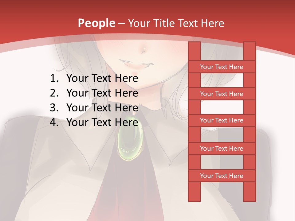 A Woman With A Red Tie And A White Shirt PowerPoint Template